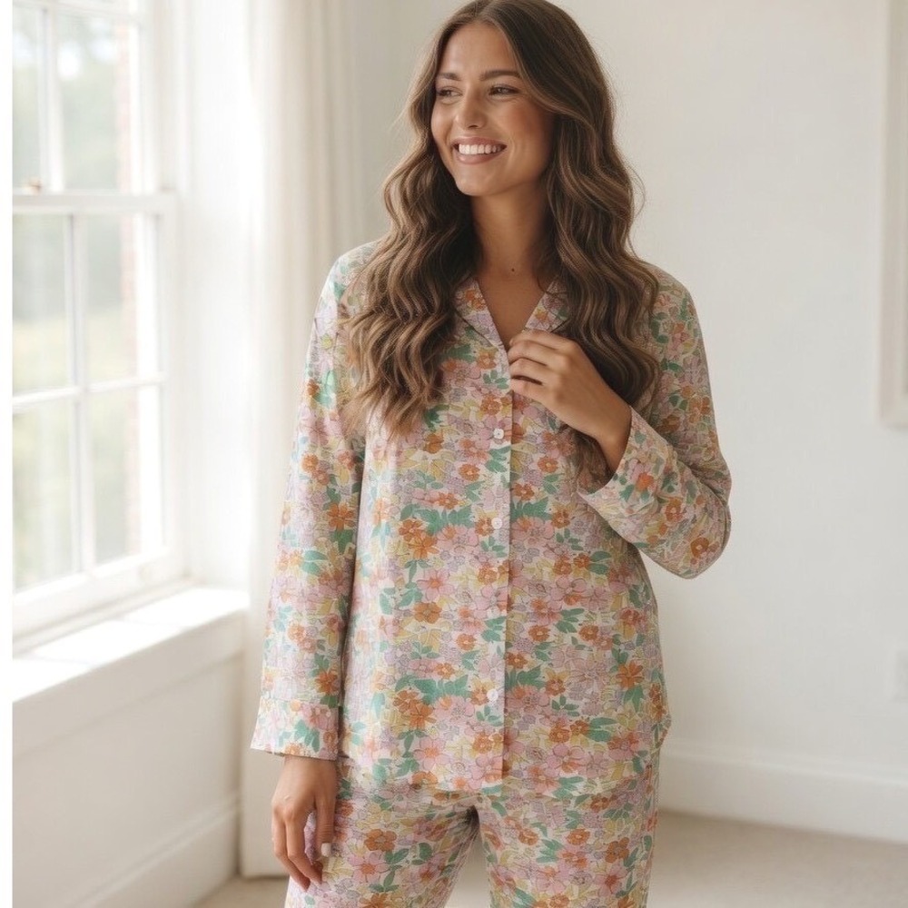 Piyama PJ Set Bright Bloom - Long Sleeve Top & Pants - Size Small (4-6) NWT - Picture 2 of 11